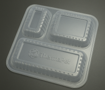 TPET 3-compartment tray